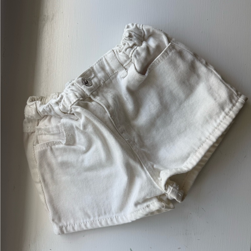 Zara white denim shorts